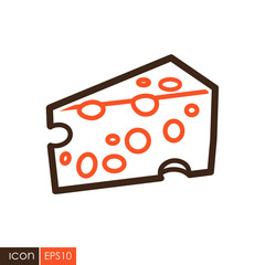 Piece of cheese vector icon