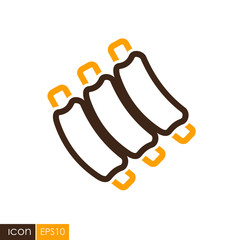 Ribs food meat vector icon