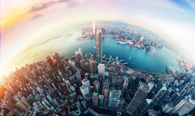 Panorama Hong Kong City - obrazy, fototapety, plakaty
