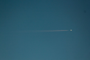 Airplane's trail. This photograph was taken in Gramado, Rio Grande do Sul, Brazil, 2017.