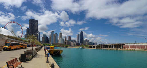 View to Chicago downtown from Navy Pier