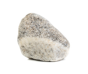 Single natural stone on white background, close-up