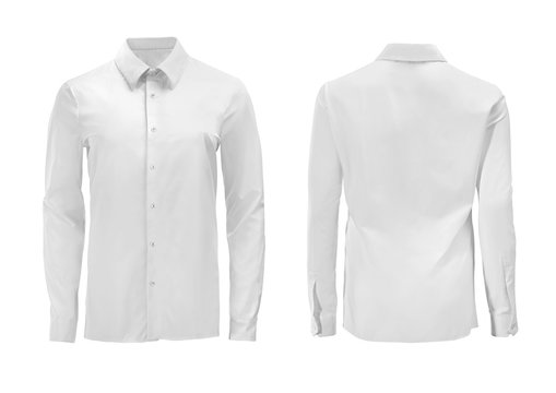 White color formal shirt with button down collar isolated on white
