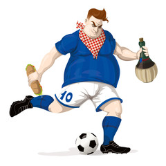 Soccer player with food