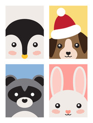 Animals Poster Collection on Vector Illustration