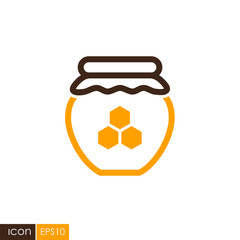 Jar with honey vector icon