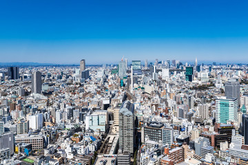 東京　青空と都市風景