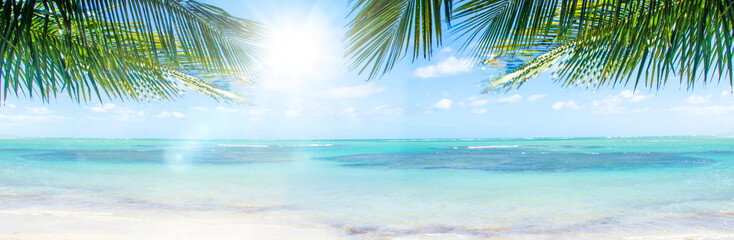 Ferien, Tourismus, Sommer, Sonne, Strand, Meer, Glück, Entspannung, Meditation: Traumurlaub an einem einsamen, karibischen Strand :) 