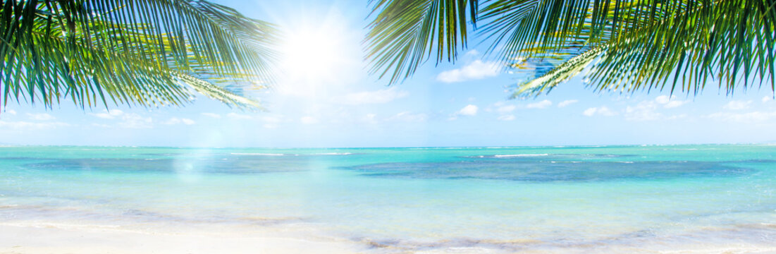 Ferien, Tourismus, Sommer, Sonne, Strand, Meer, Gl&uuml;ck, Entspannung, Meditation: Traumurlaub an einem einsamen, karibischen Strand :) 