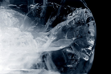 Ice Block / Ice is water frozen into a solid state. Depending on the presence of impurities. it can appear transparent or a more or less opaque bluish-white color.