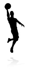 Naklejka premium Silhouette Basketball Player