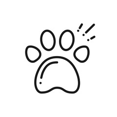 Paw Print Line Icon. Animal Footprint Sign and Symbol. Track. Trail.