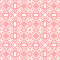 Classic seamless pink and white pattern. Traditional orient ornament. Classic vintage background