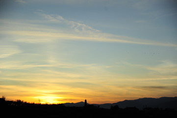 atardecer pueblo