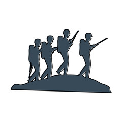 Obraz premium soldiers trops silhouette icon