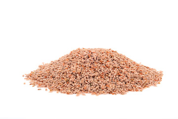 Flohsamen, makro, freigestellt vor weiß