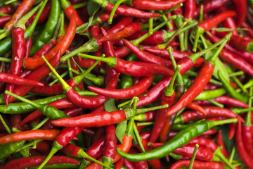 Cayenne pepper is a famous spicy taste. The food is Thai. Frequently used with papaya salad.
