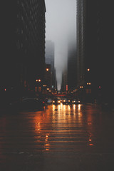 Cityscape at night, Chicago, America, USA
