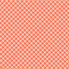 Geometric vector texture: a background of small white-and-red squares arranged diagonally. Simple stylish tiles in retro style.