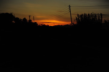 atardecer en los cables