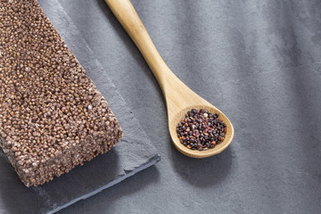 Seeds and cereal bar of black quinoa - Chenopodium quinoa