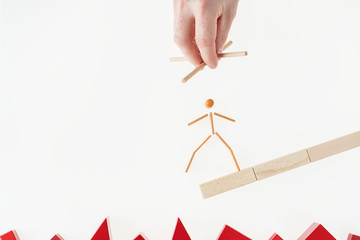 The concept of business manipulating, control of people, hypnosis. Abstract man marionette...
