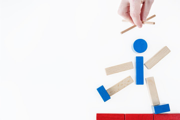 The concept of business manipulating, control of people, hypnosis. Abstract man marionette...