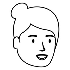 Obraz na płótnie Canvas beautiful woman head avatar character vector illustration design