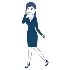 beautiful businesswoman calling with smartphone vector illustration design