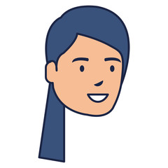 beautiful woman head avatar character vector illustration design