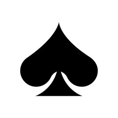 Playing card game symbol, Spade, isolated.