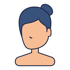 beautiful woman shirtless avatar character vector illustration design