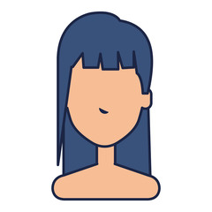 beautiful woman shirtless avatar character vector illustration design