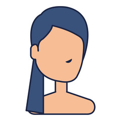 beautiful woman shirtless avatar character vector illustration design