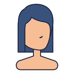 beautiful woman shirtless avatar character vector illustration design