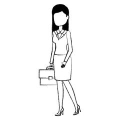 Fototapeta premium beautiful businesswoman with portfolio avatar character vector illustration design