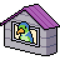 Fototapeta premium vector pixel art bird house