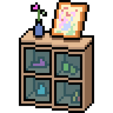 vector pixel art cabinet decoration