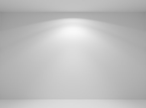 Wall lamp light in white empty room closeup