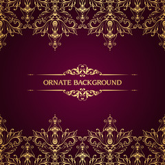 Vintage template with ornate borders. Ornamental lace pattern for invitation, greeting card, certificate.