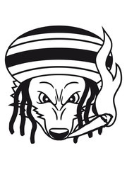 gesicht kopf raggae joint kiffen hanf weed kiffer jamaika rauchen bekifft böse gefährlich niedlich klein kind fuchs schön design cool comic cartoon clipart logo tier wald