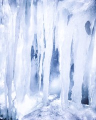 abstract winter frozen figures of ice and snow