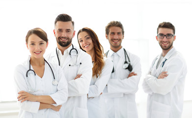 Fototapeta premium portrait of a successful group of doctors interns.