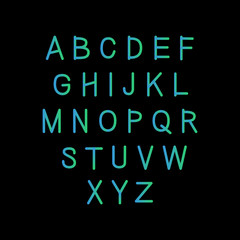 Personal gradient green-blue font on black background