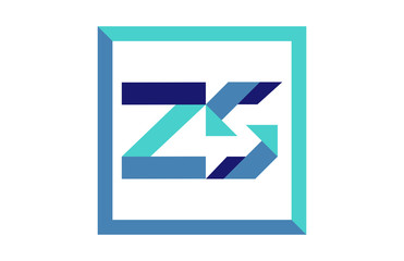 ZS Square Ribbon Letter Logo