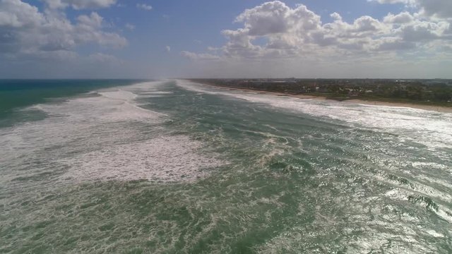 Aerial footage amazing large waves Palm Beach Florida 4k 60p