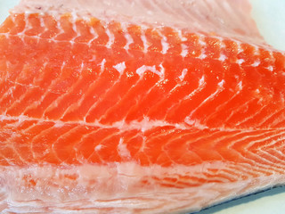 The meat red fish close-up.