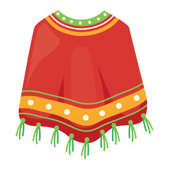 mexican poncho icon over white background, colorful design. vector illustration