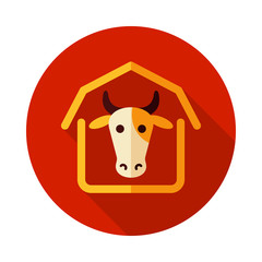 Cowshed vector icon