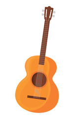 Fototapeta na wymiar acoustic guitar icon over white background, colorful design. vector illustration